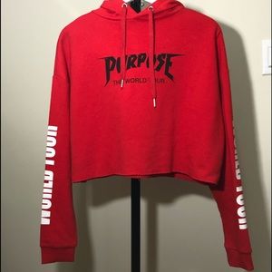 H&M Justin Bieber Purpose World Tour Cropped Hoodie